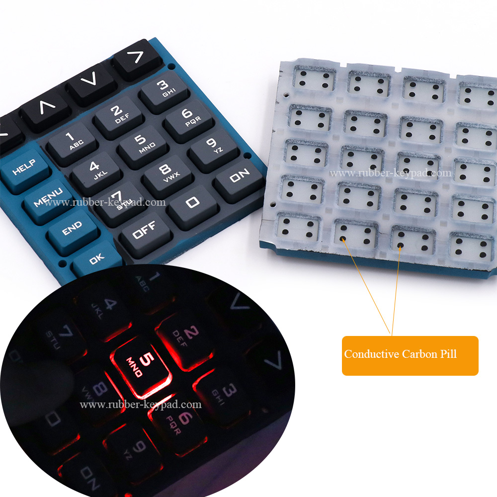 LED backlit conductive rubber keypad LED backlit conductive rubber keypad