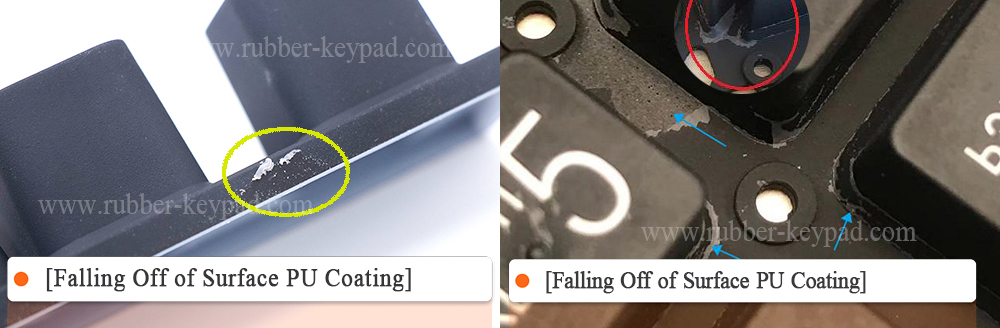 PU coated laser etched rubber keypad