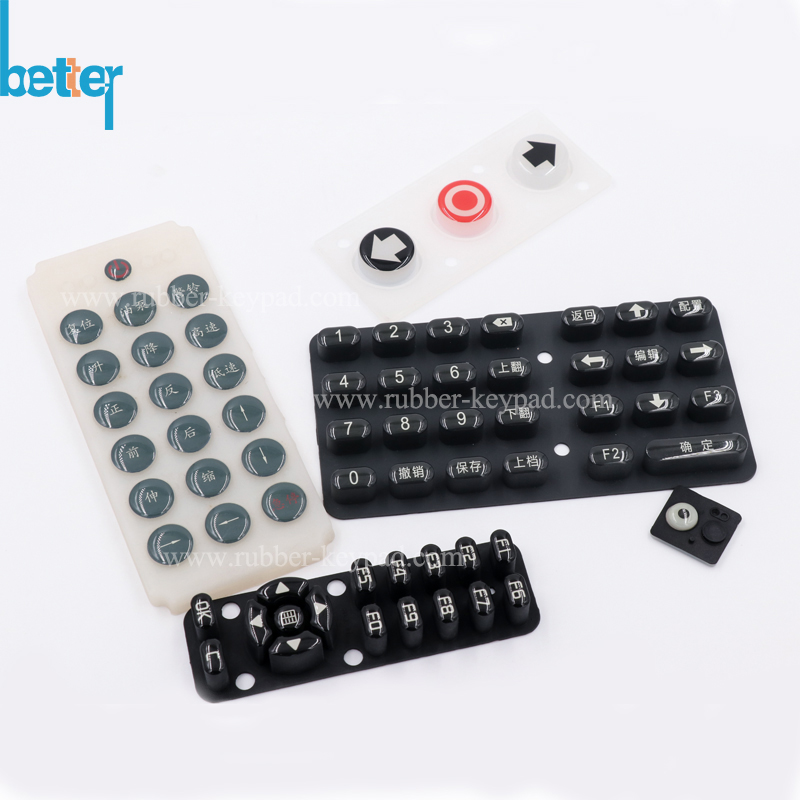 Silicone Rubber Keypads with Epoxy Coating