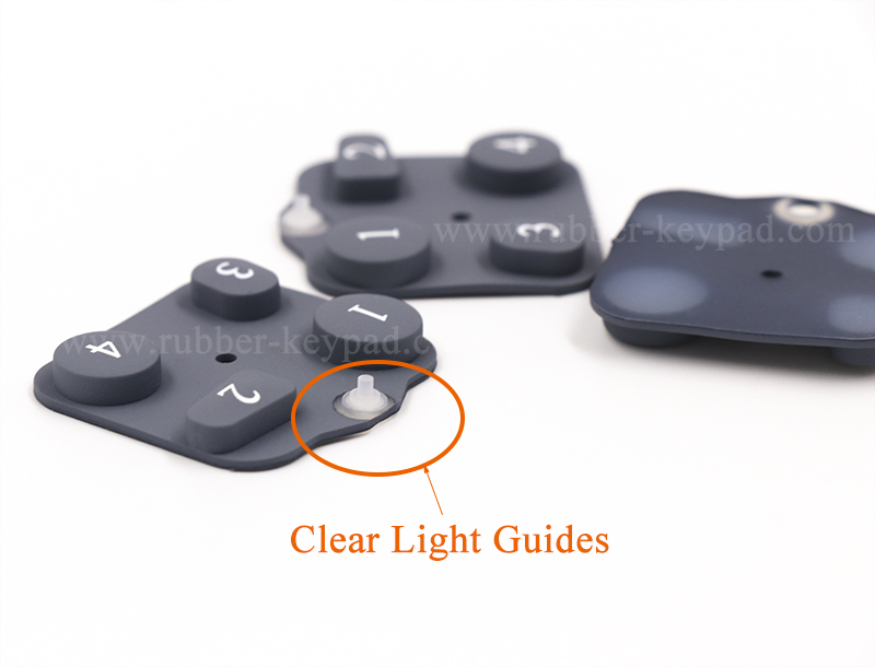 silicone keypad with light guides