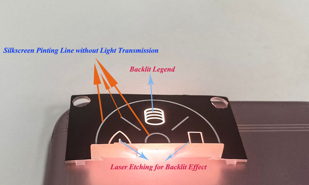 Spray Painted & Laser Cutting Silicone Backlit Switch Button