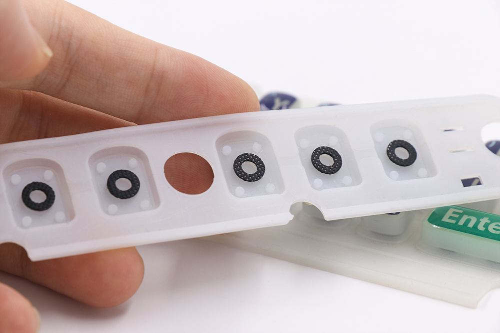 LED illumination conductive rubber keypad