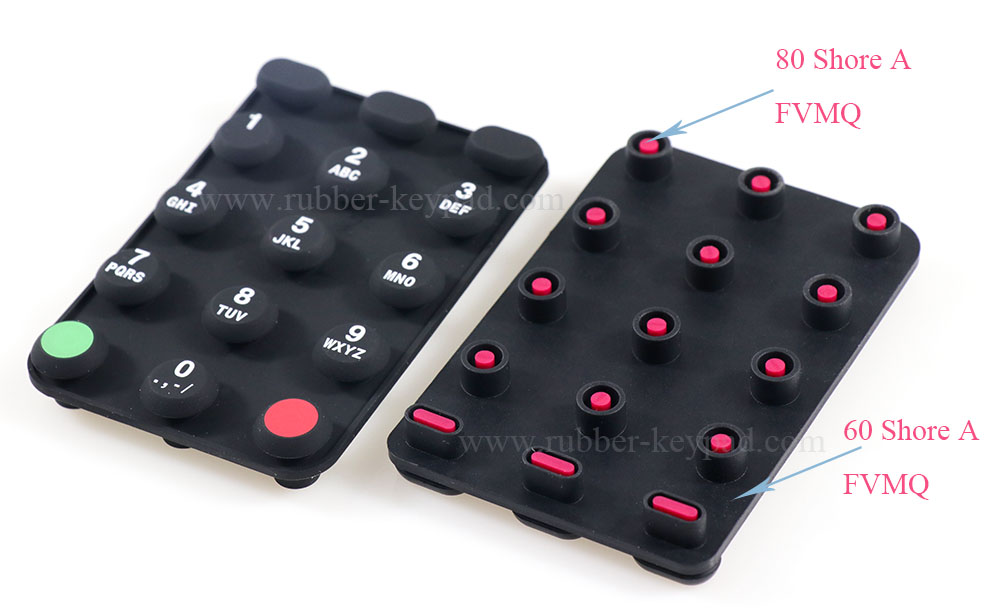 Dual Hardness Silicone Keypad