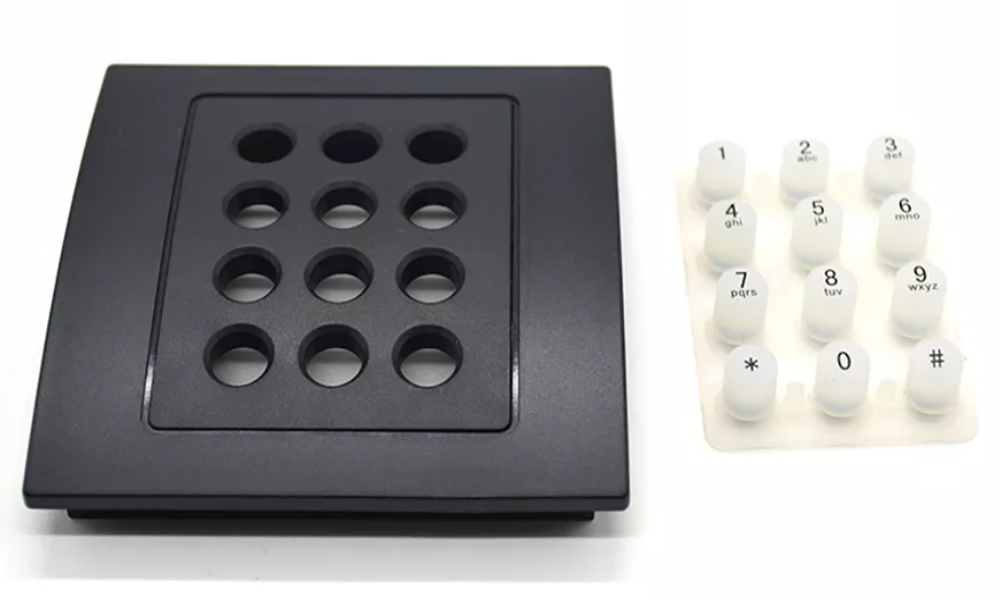 Silicone Rubber Button with plastic assembly