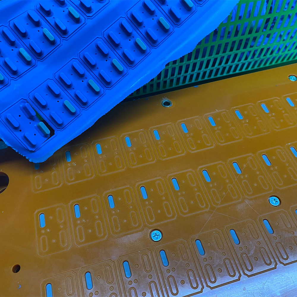 overmolded dual color keys for switch button