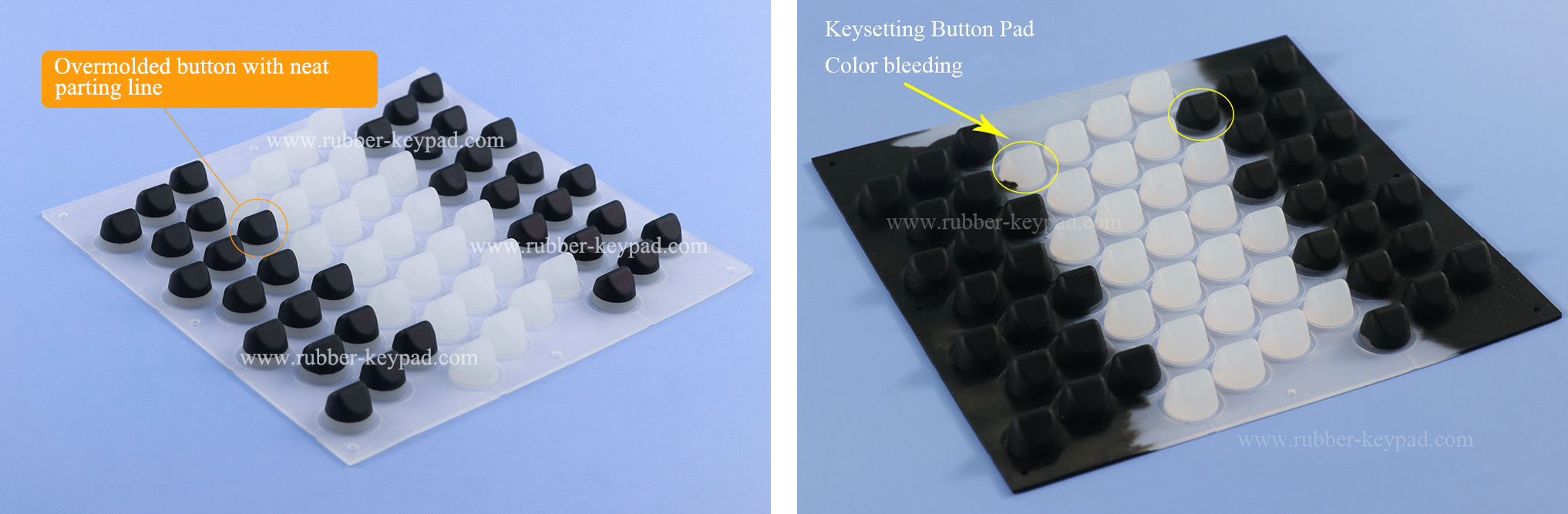 Dual Color Piano Rubber Contact